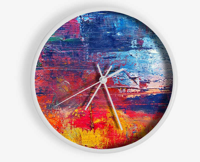 Textured colours on canvas media Clock - Wallart-Direct UK