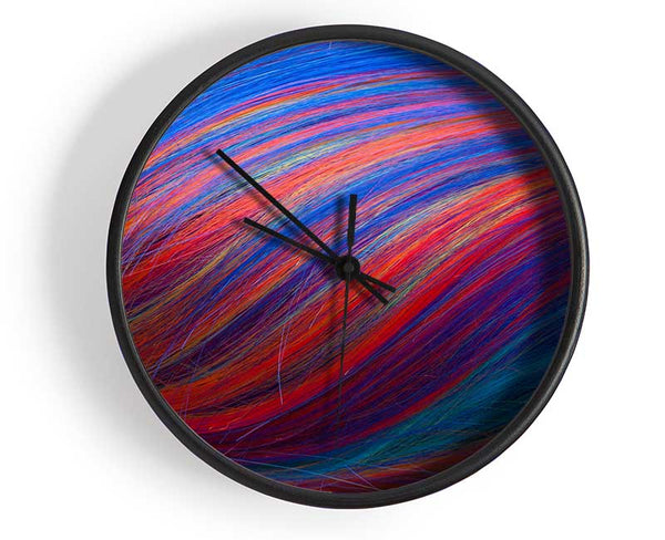 Multicoloured hair up close Clock - Wallart-Direct UK