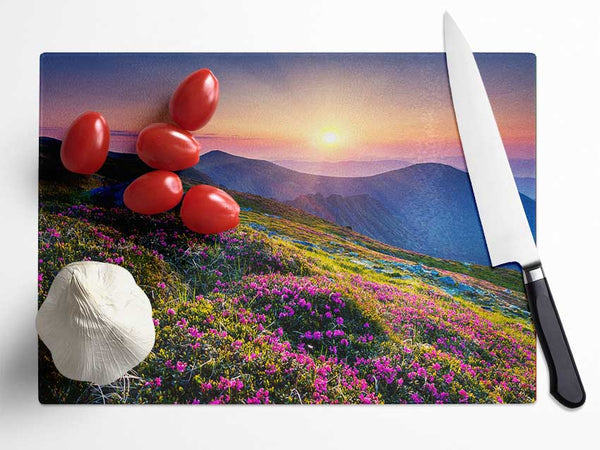 Mountain views of beauty Glass Chopping Board