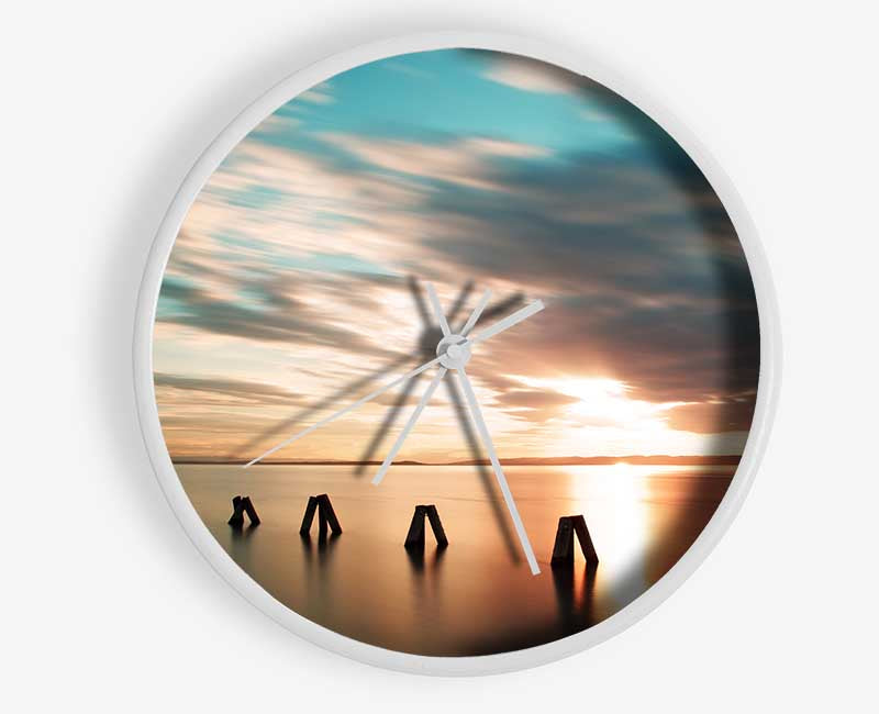 Soft exposed beach Clock - Wallart-Direct UK