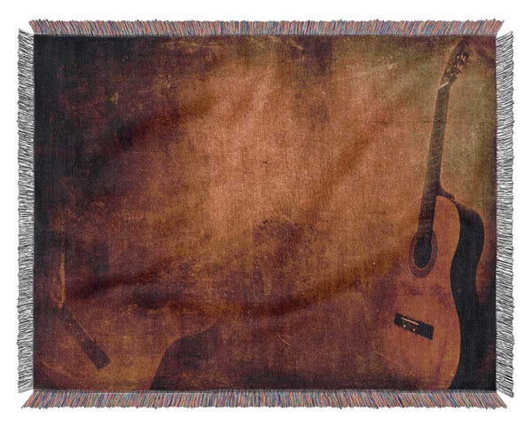 Grunge acoustic guitar Woven Blanket