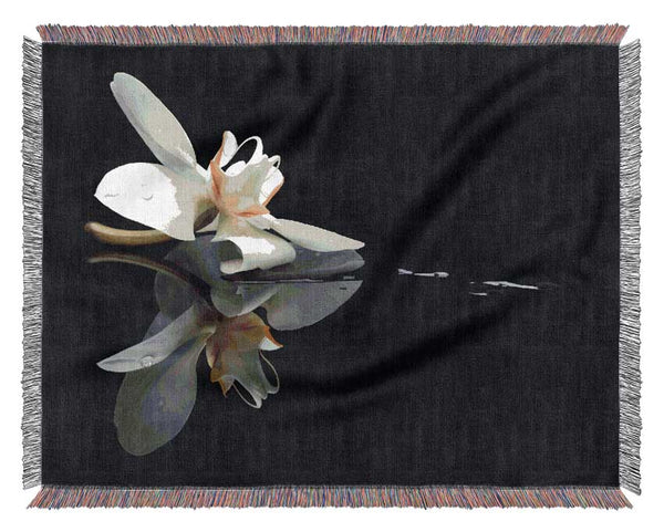 Orchid on black Woven Blanket