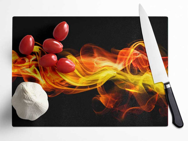 Fire smoke orange Glass Chopping Board