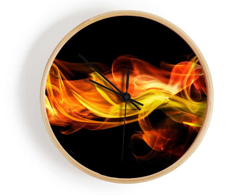 Fire smoke orange Clock - Wallart-Direct UK