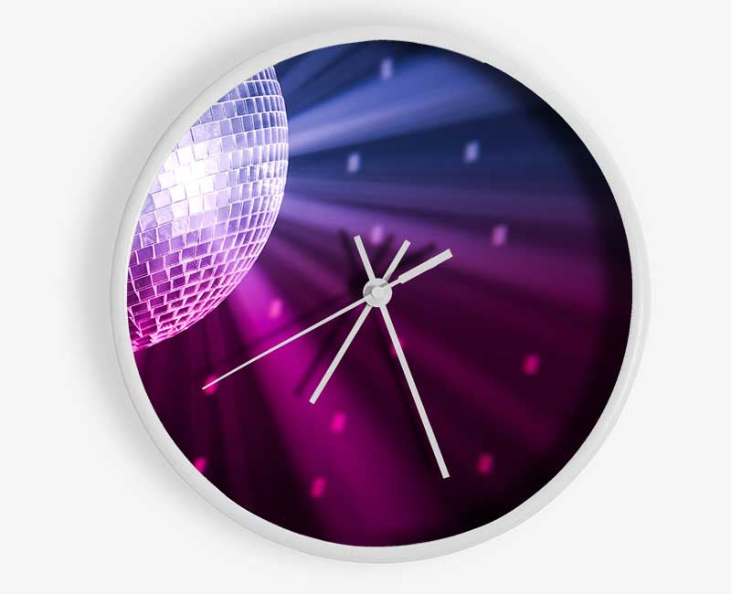 Disco ball blue and pink Clock - Wallart-Direct UK