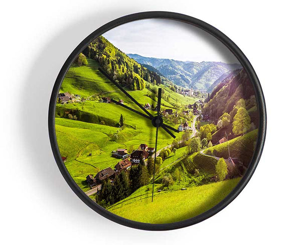 The village in the valley Clock - Wallart-Direct UK