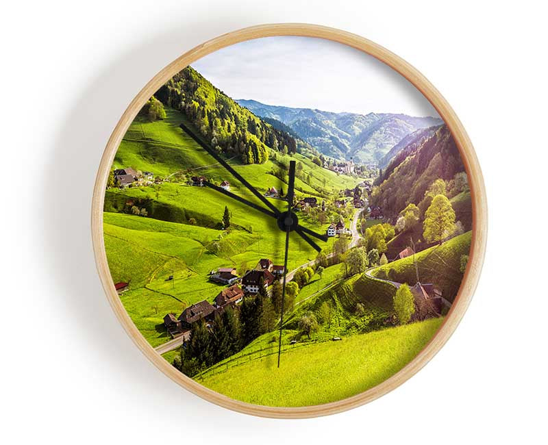 The village in the valley Clock - Wallart-Direct UK