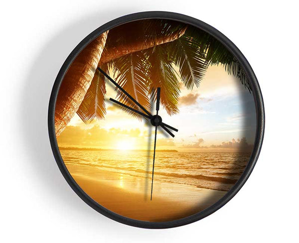 Low sunset at the beach Clock - Wallart-Direct UK