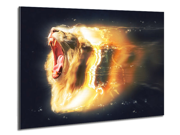 Lion roaring light