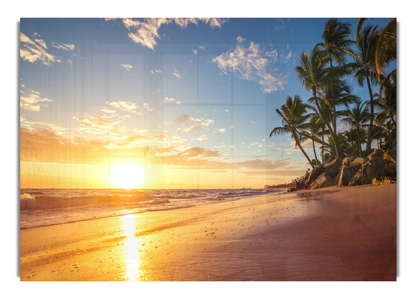 Sunset on the beach sand