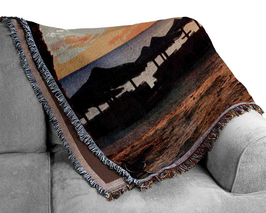 Evening on the sands Woven Blanket