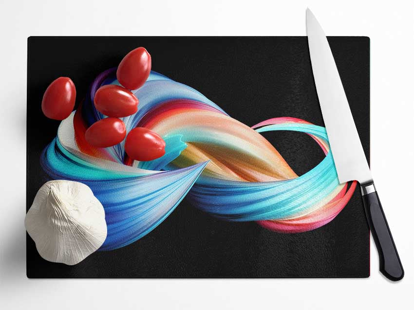 swirling jet of colours Glass Chopping Board