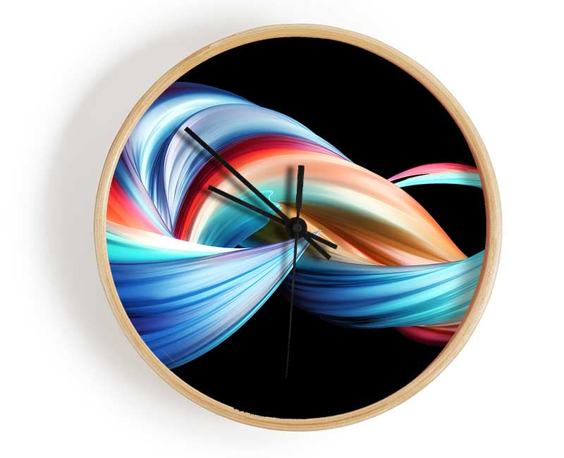 swirling jet of colours Clock - Wallart-Direct UK