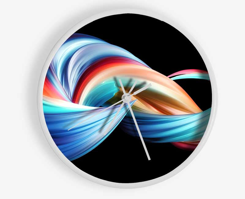 swirling jet of colours Clock - Wallart-Direct UK