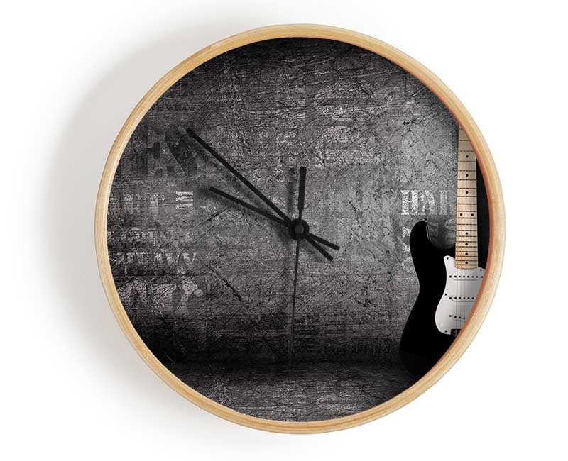 Grunge guitar distressed Clock - Wallart-Direct UK