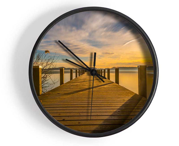 Walkway to the lake Clock - Wallart-Direct UK