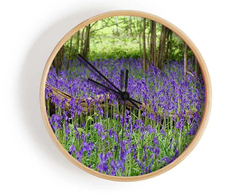 Purple flowers in the meadow Clock - Wallart-Direct UK