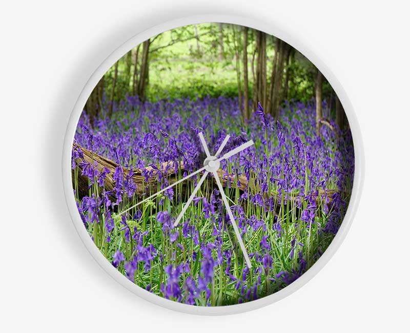 Purple flowers in the meadow Clock - Wallart-Direct UK