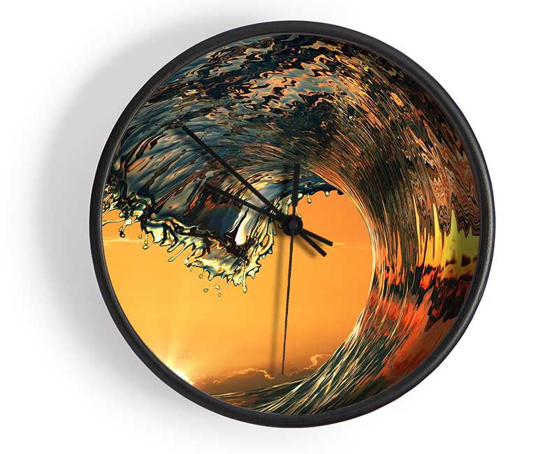 Detailed waves highly exposed Clock - Wallart-Direct UK