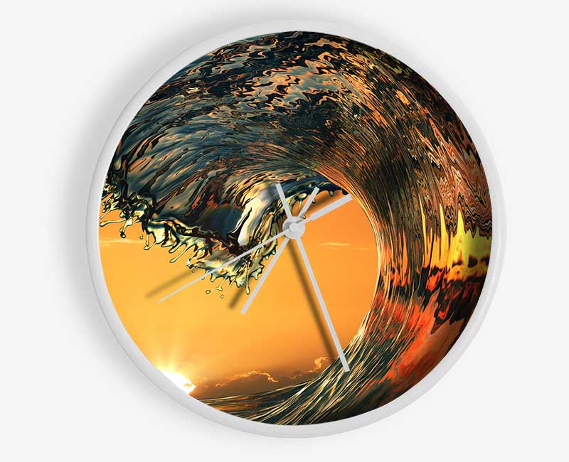 Detailed waves highly exposed Clock - Wallart-Direct UK