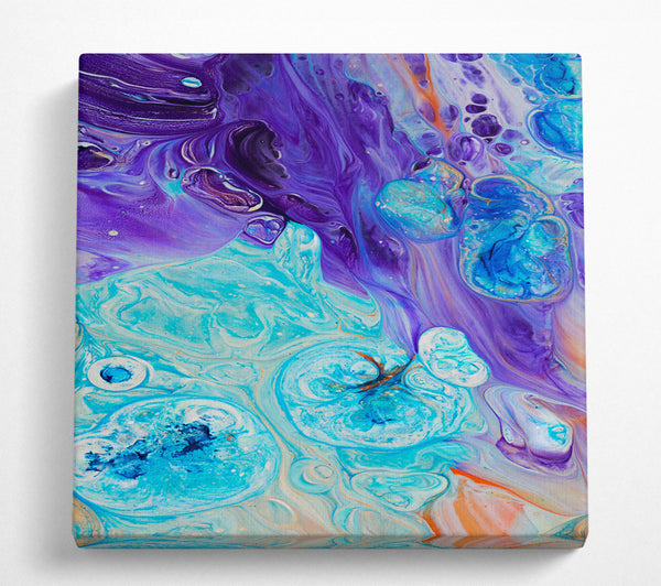 A Square Canvas Print Showing Bath bomb of colour Square Wall Art