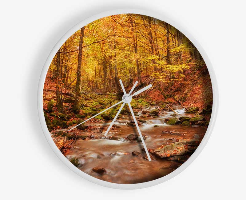 Soft trickling water through the trees Clock - Wallart-Direct UK