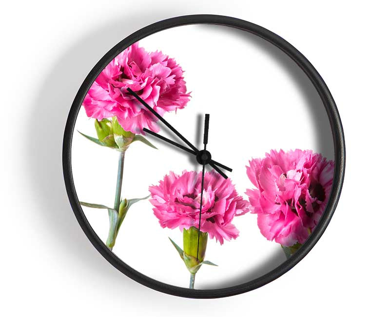 Pink flowers standing up Clock - Wallart-Direct UK