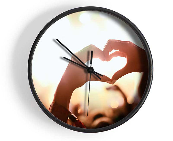 Heart hands in the air Clock - Wallart-Direct UK