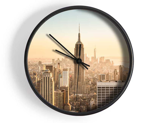 New york skyline in the day Clock - Wallart-Direct UK