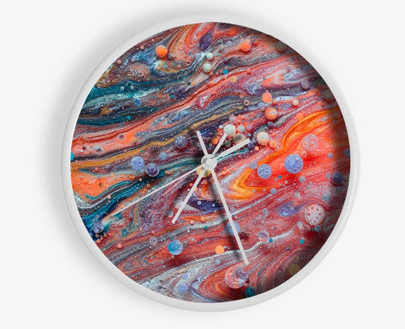 Circles of paint and colour Clock - Wallart-Direct UK