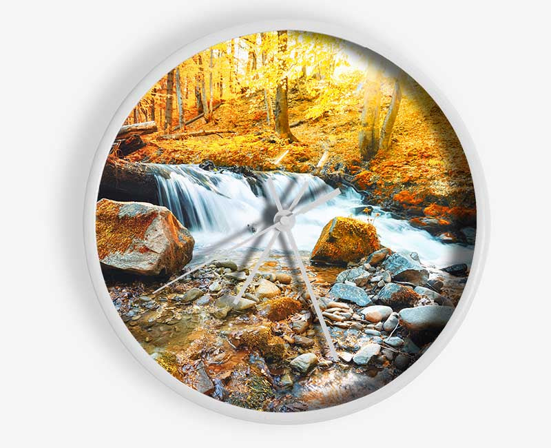 Waterfall in the woods beauty Clock - Wallart-Direct UK