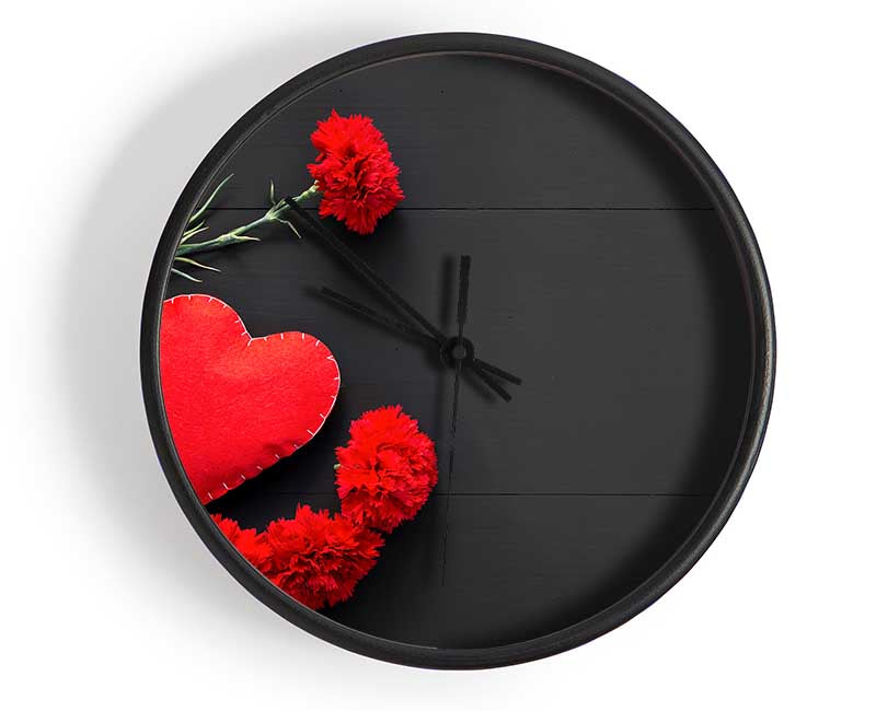 sewn up heart red Clock - Wallart-Direct UK