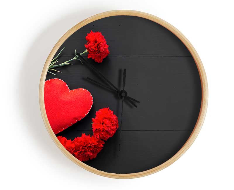 sewn up heart red Clock - Wallart-Direct UK