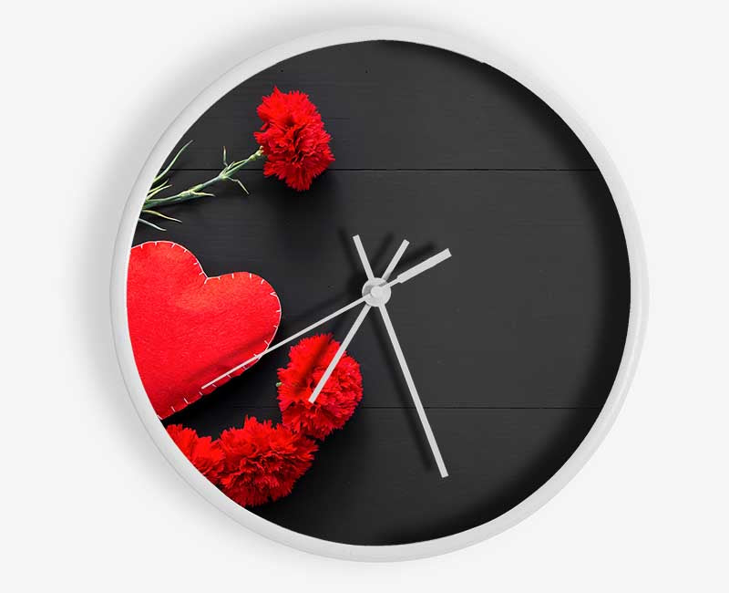 sewn up heart red Clock - Wallart-Direct UK