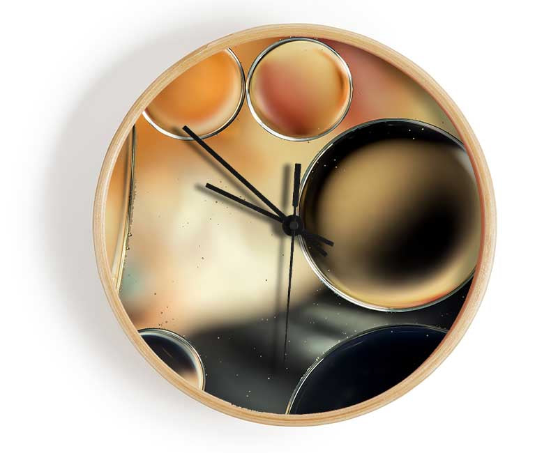 Abstract circles droplets Clock - Wallart-Direct UK