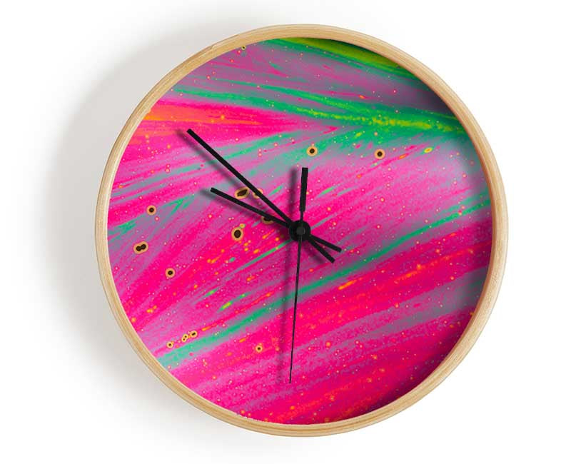 Neon colours Diffused Clock - Wallart-Direct UK