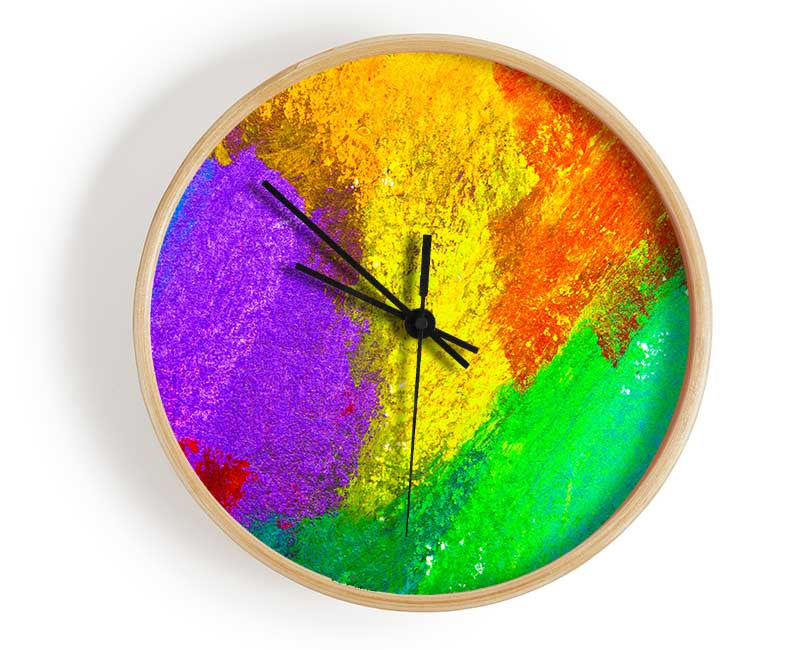 Multicoloured powders Clock - Wallart-Direct UK