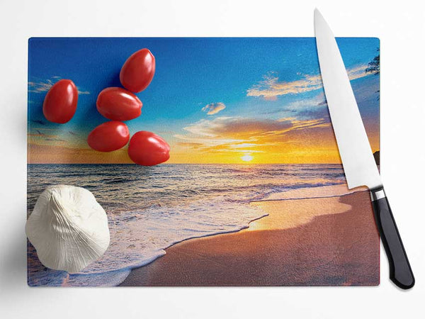 Beach on the south east coast Glass Chopping Board