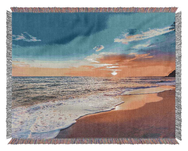 Beach on the south east coast Woven Blanket