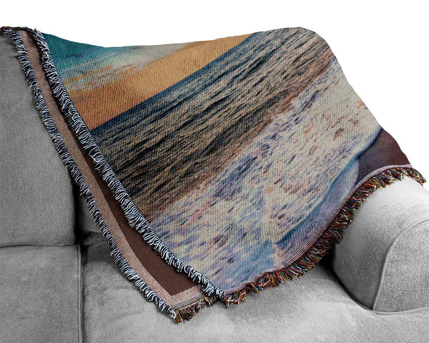 Beach on the south east coast Woven Blanket