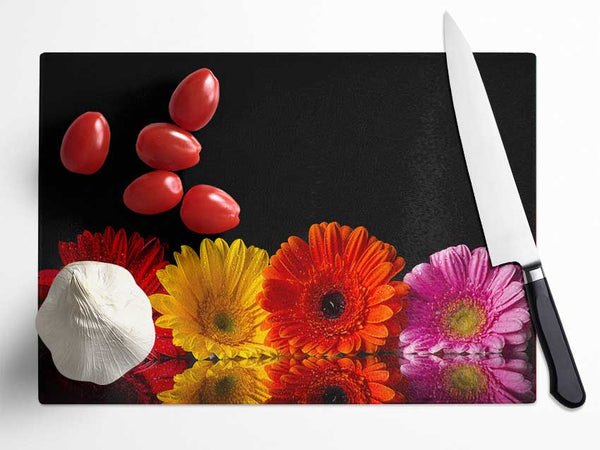 Multi coloured gerberas Glass Chopping Board