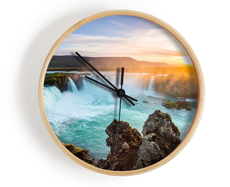 Waterfalls emptied into the sea Clock - Wallart-Direct UK