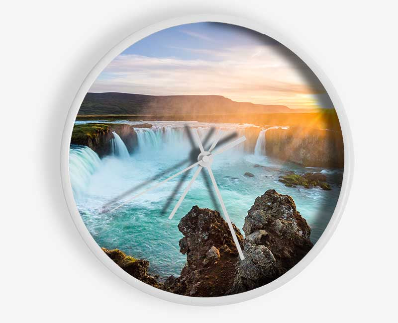 Waterfalls emptied into the sea Clock - Wallart-Direct UK