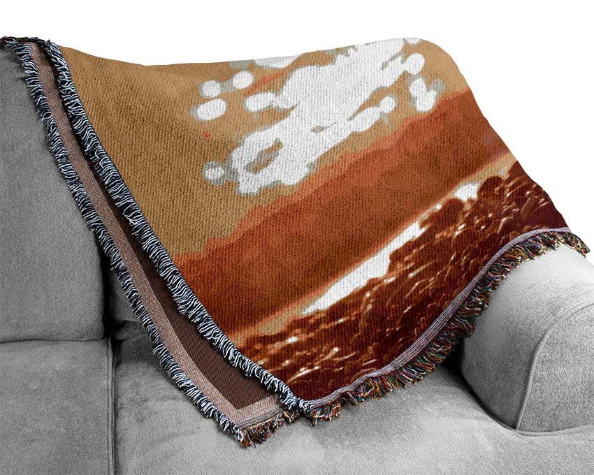 Wine on the beach Woven Blanket