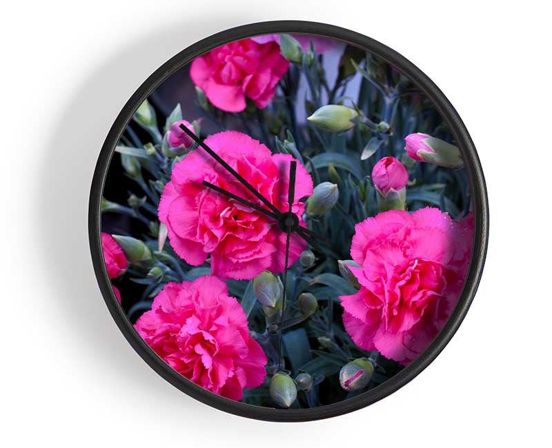 Pink flowers rising Clock - Wallart-Direct UK