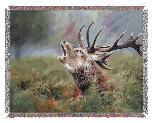 Elk call Woven Blanket