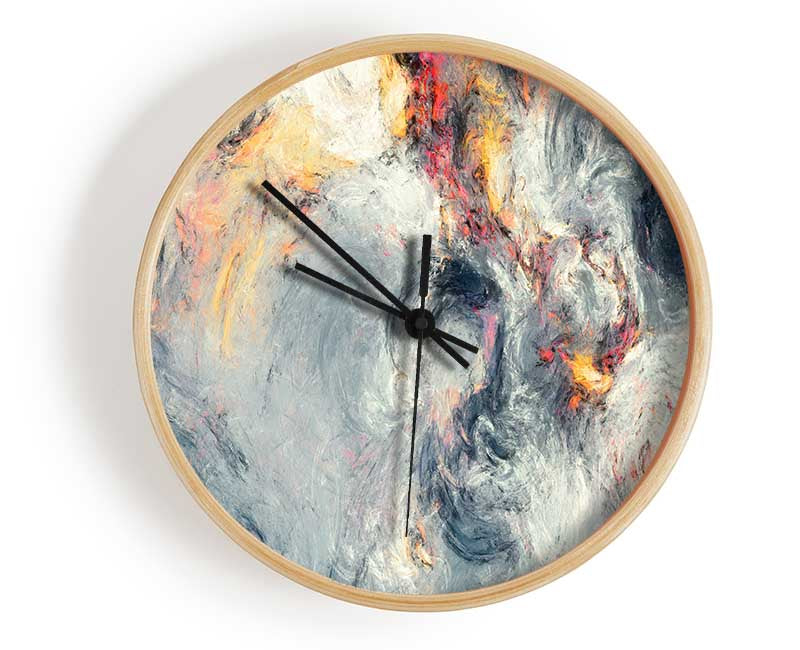 Ash and fire pastels Clock - Wallart-Direct UK