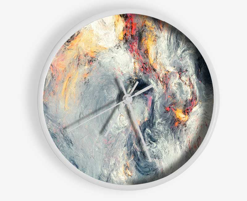 Ash and fire pastels Clock - Wallart-Direct UK