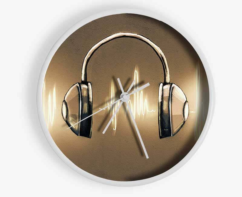 Light painted headphones Clock - Wallart-Direct UK