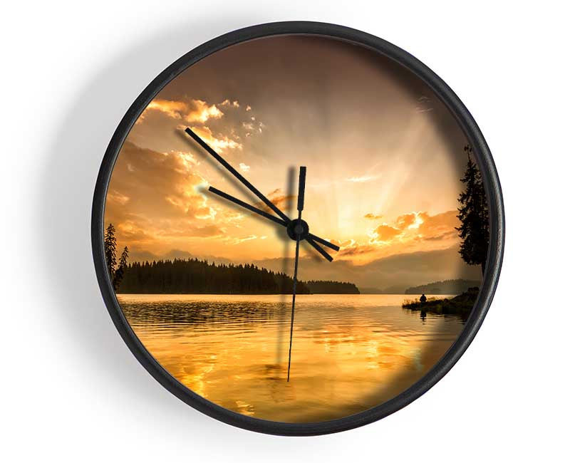 yellow skies woods Clock - Wallart-Direct UK